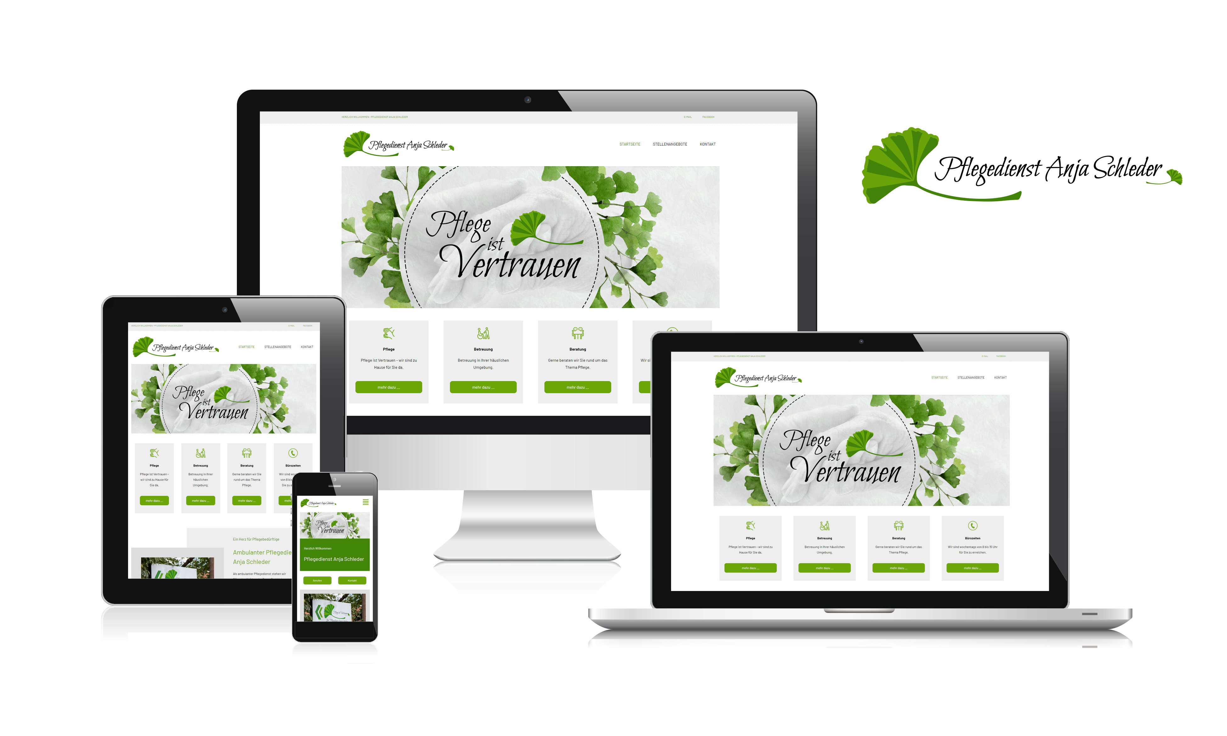 Webdesign-Referenz www.pflegedienst-anjaschleder.de